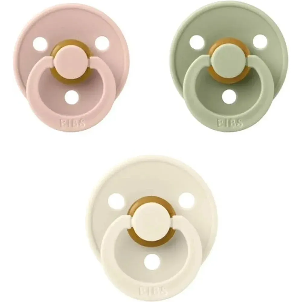 BIBS Colour Set of 3 Natural Rubber Latex Pacifiers | Personalisable
