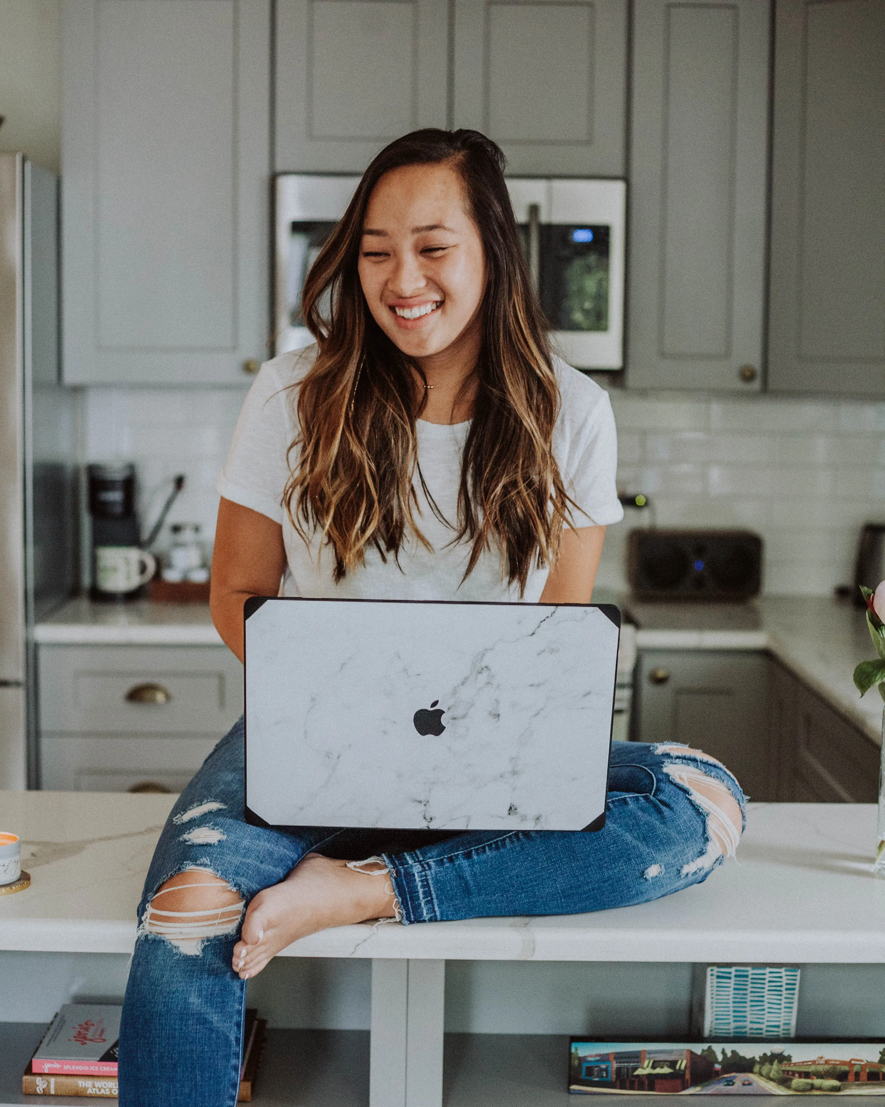 Black and White Marble Macbook Case