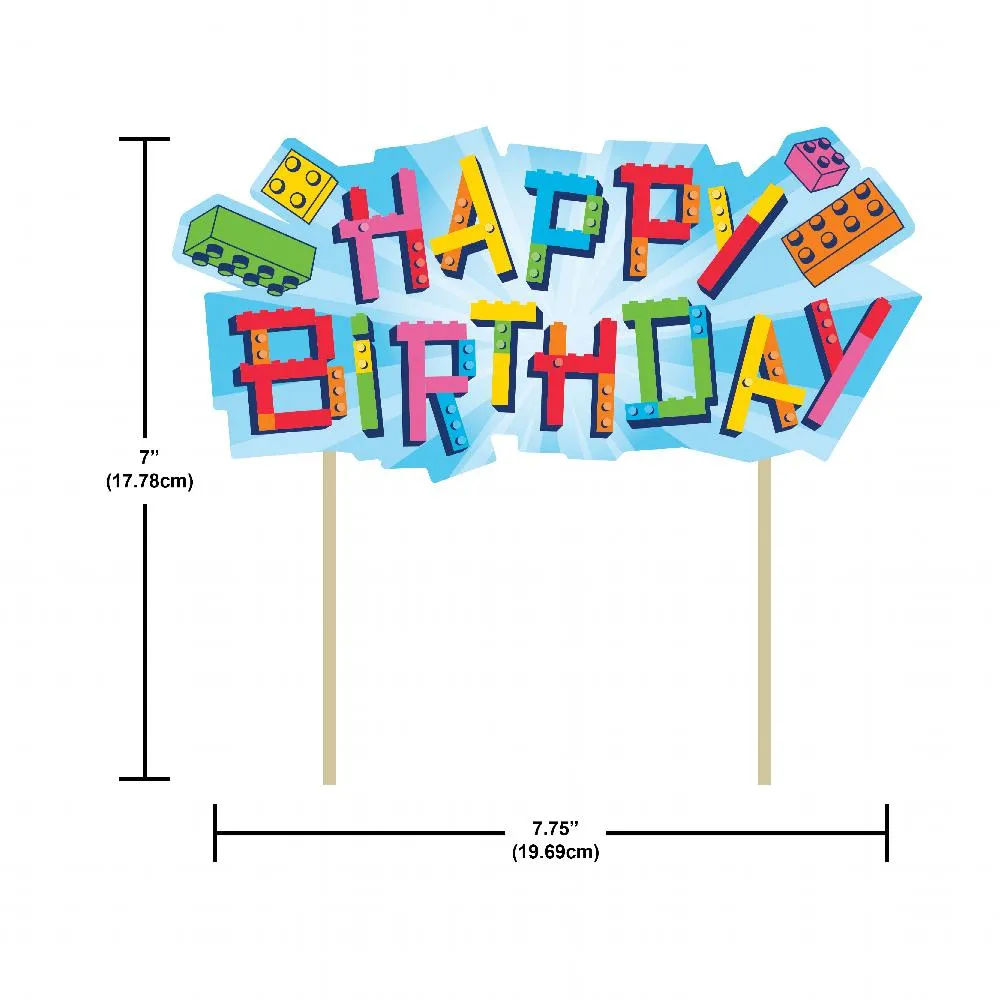 Bulk Block Bash Toy Blocks Cake Topper (Case of 12)