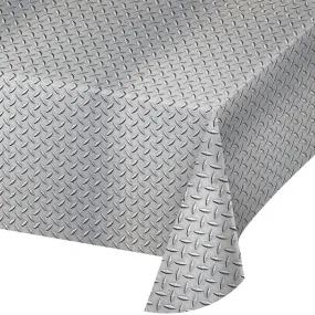 Bulk Diamond Plate Plastic Table Covers (6 per Case)