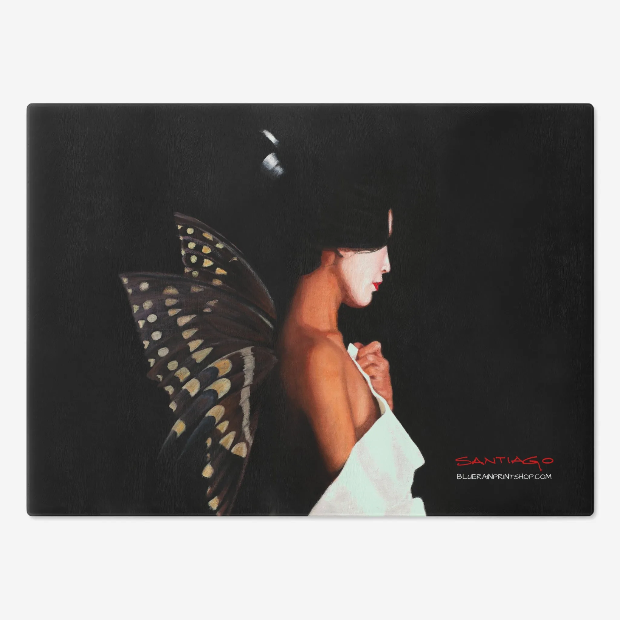 Butterfly Woman Glass Tray