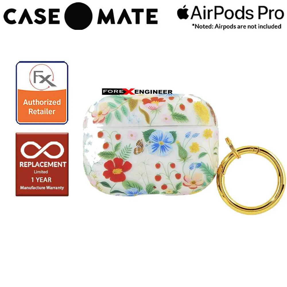 Case Mate Airpods Pro Rifle Paper - Clear Strawberry Fields ( Barcode : 846127198837 )