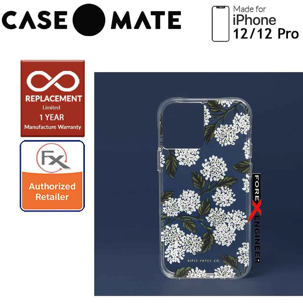 Case Mate Rifle Paper Co. for iPhone 12 - 12 Pro  5G 6.1" - Hydrangea with MicroPel (Barcode: 846127196277 )