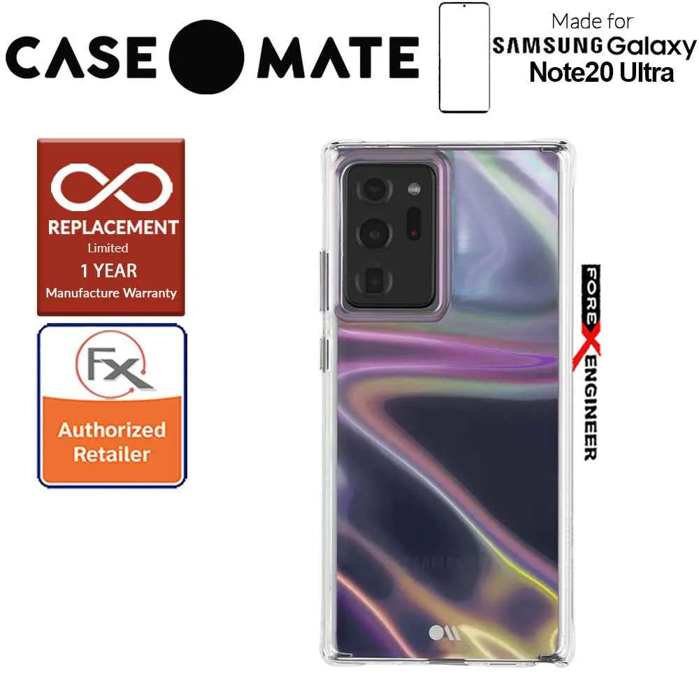 Case Mate Soap Bubble for Samsung Galaxy Note 20 Ultra 5G 2020 - with Micropel antimicrobial protection - Iridescent  Color ( Barcode : 846127195263 )