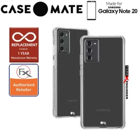 Case Mate Tough Clear Plus for Samsung Galaxy Note 20 5G - with Micropel antimicrobial protection ( Clear ) ( Barcode : 846127195218 )