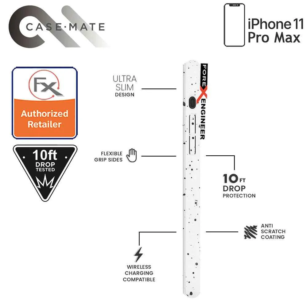 Case-Mate Tough Speckled for iPhone 11 Pro Max - White