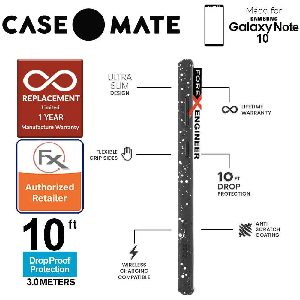 Case Mate Tough Speckled for Samsung Galaxy Note 10 - Black