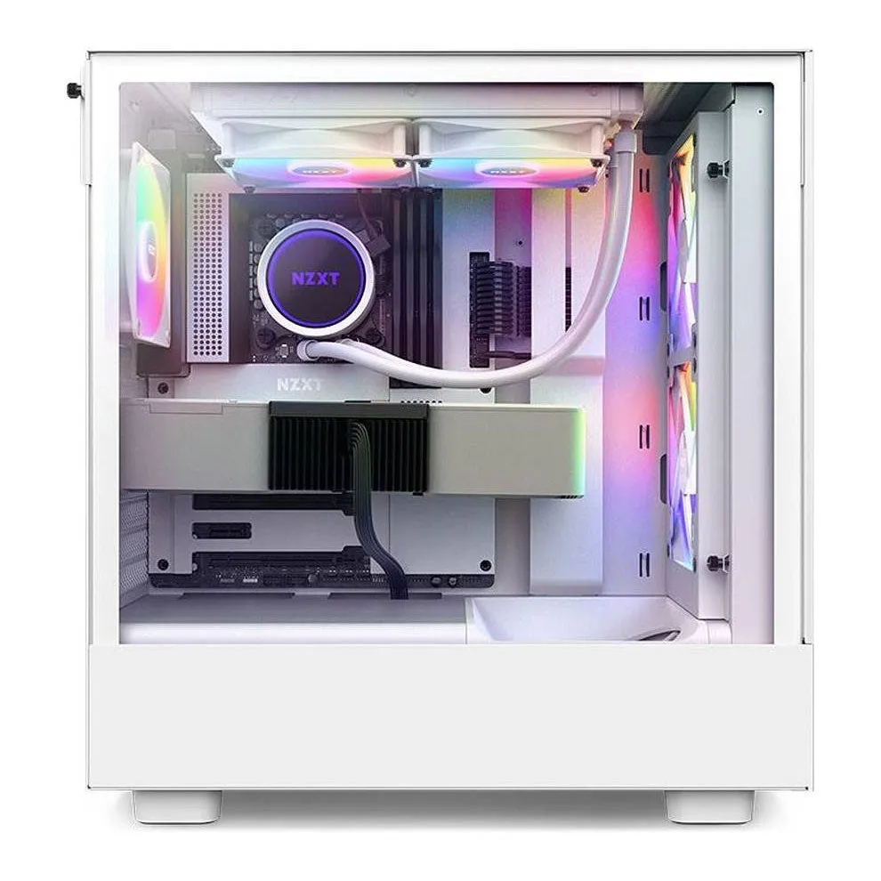 Case NZXT H5 Flow RGB, Mid Tower, white