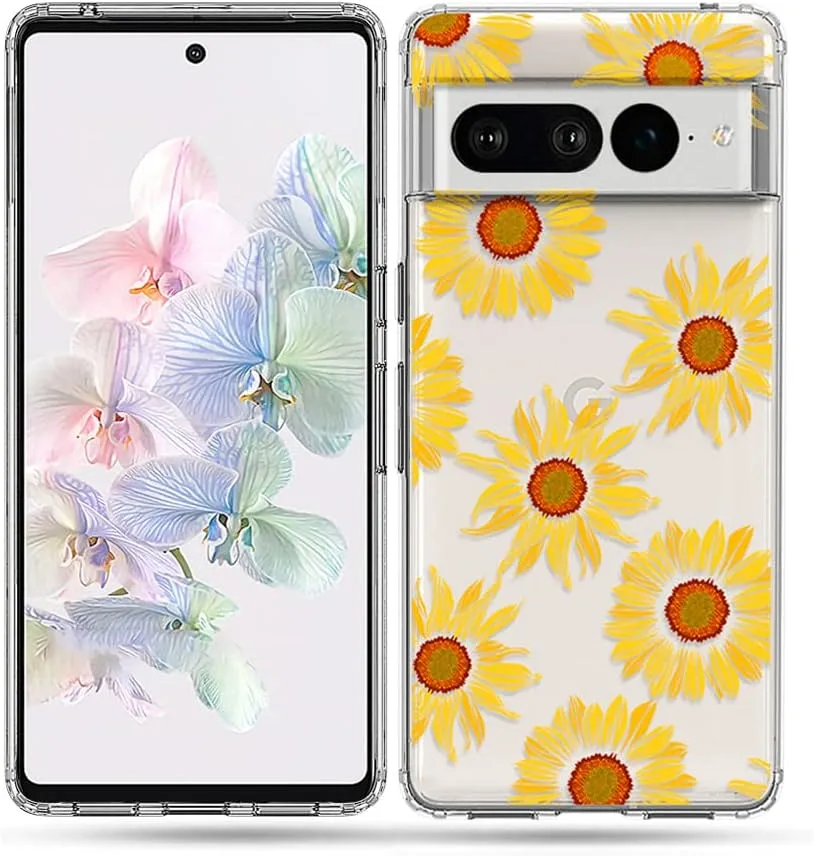 Case Pixel 7 Pro, Shockproof Hard PC Back Protective Clear Case Cover - Purple Watercolor
