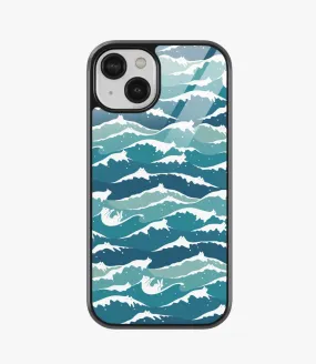 Cat Waves Pattern Glass Case