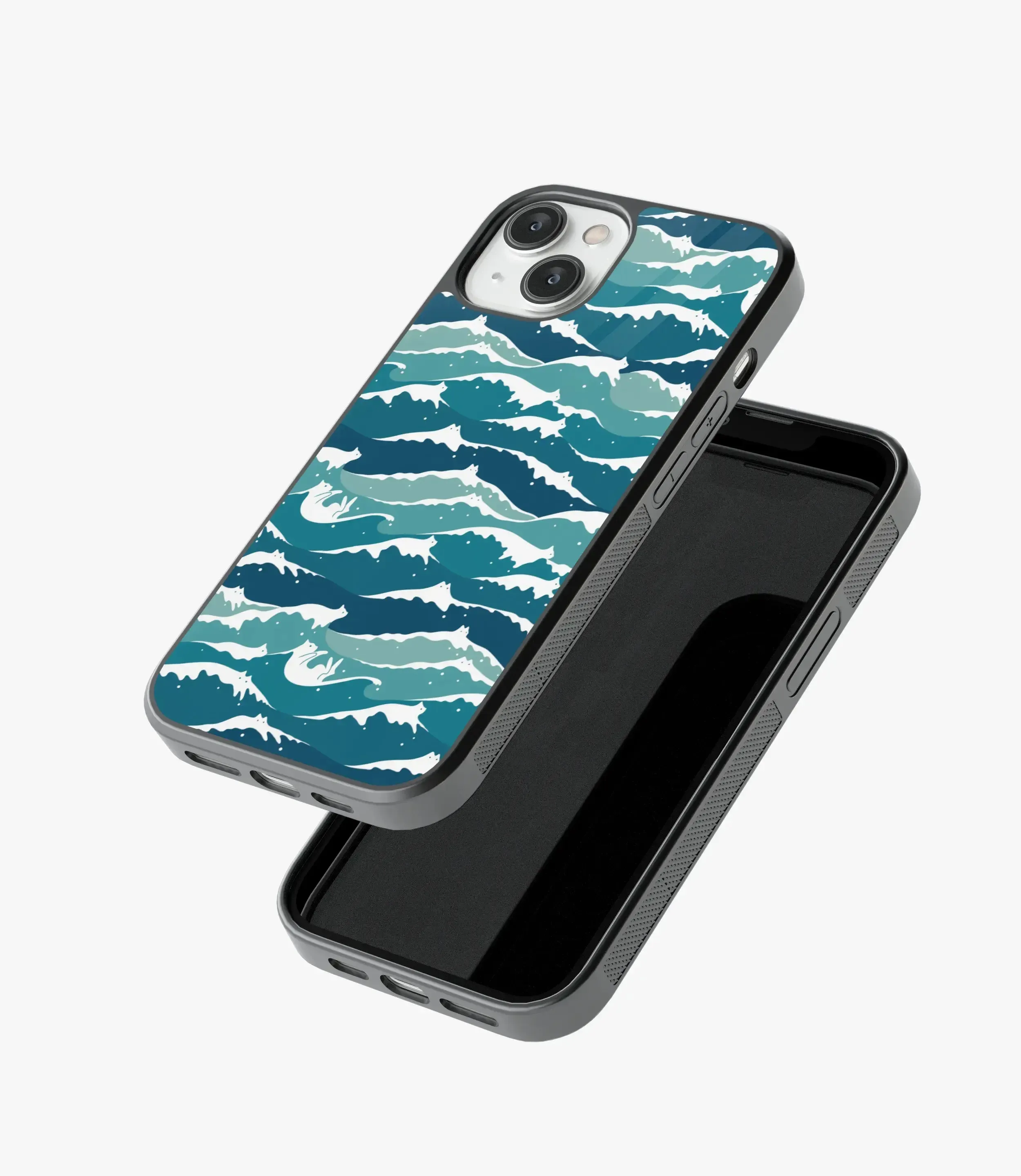 Cat Waves Pattern Glass Case