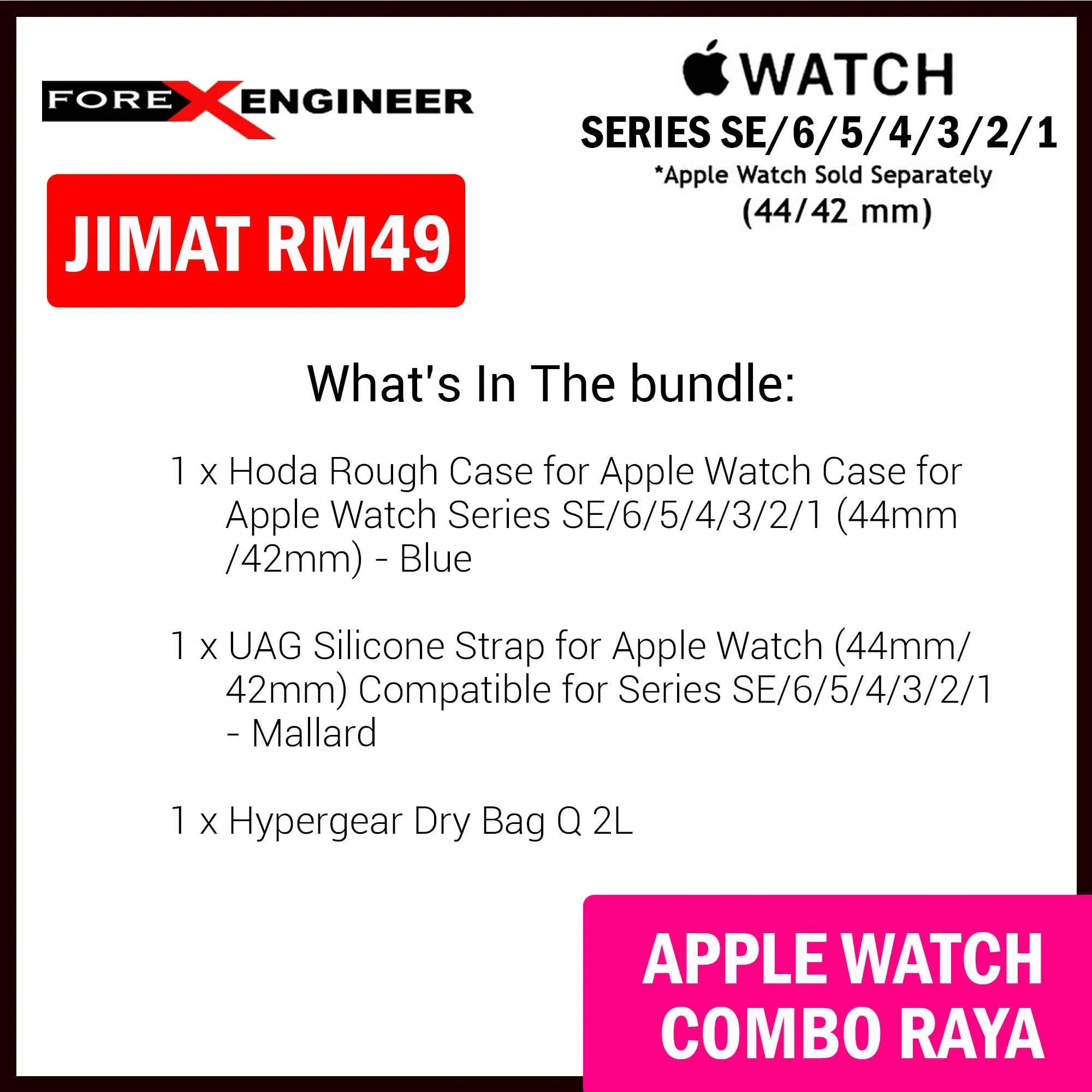 COMBO RAYA Hoda Rough Case   UAG Scout Strap for Apple Watch Series SE - 6 - 5 - 4 - 3 - 2 - 1 ( 42mm - 44mm )