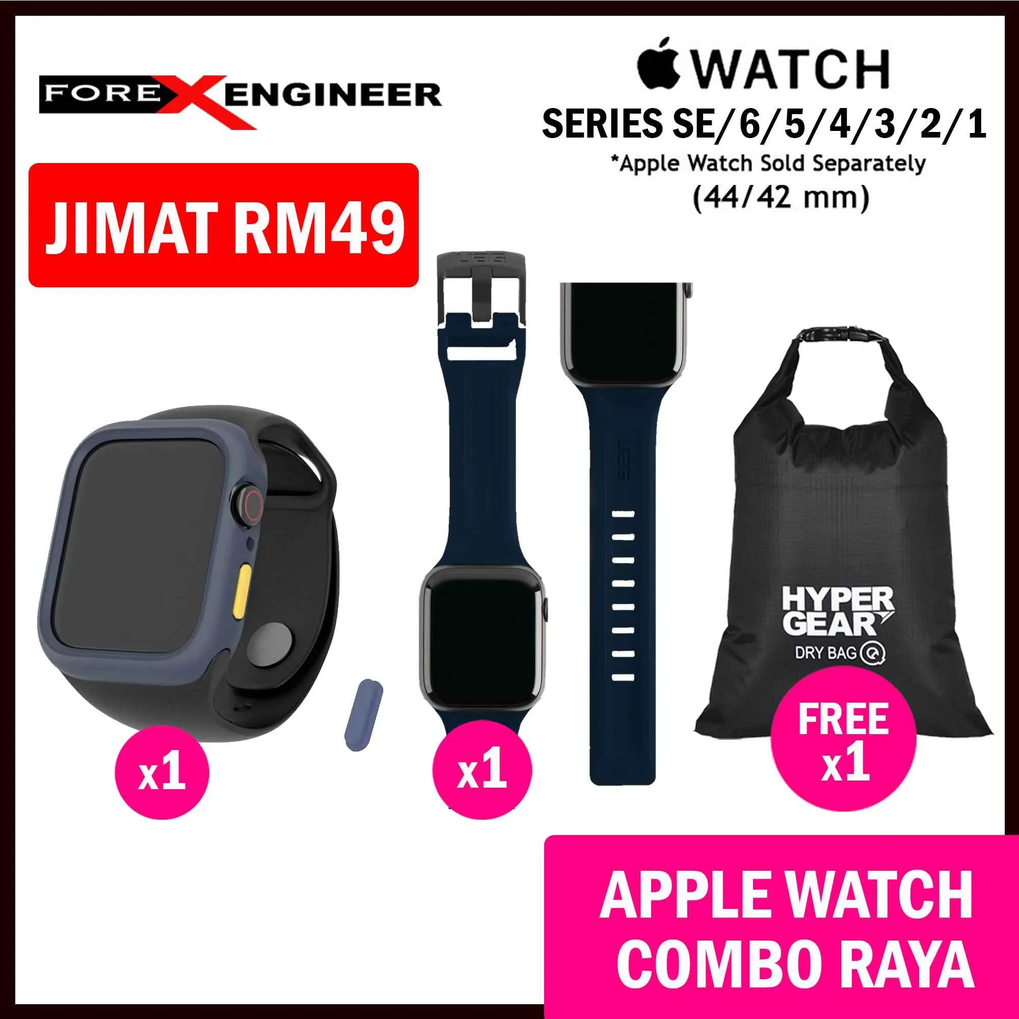 COMBO RAYA Hoda Rough Case   UAG Scout Strap for Apple Watch Series SE - 6 - 5 - 4 - 3 - 2 - 1 ( 42mm - 44mm )