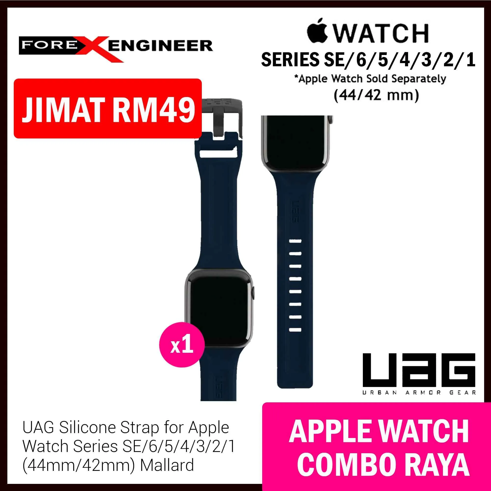 COMBO RAYA Hoda Rough Case   UAG Scout Strap for Apple Watch Series SE - 6 - 5 - 4 - 3 - 2 - 1 ( 42mm - 44mm )