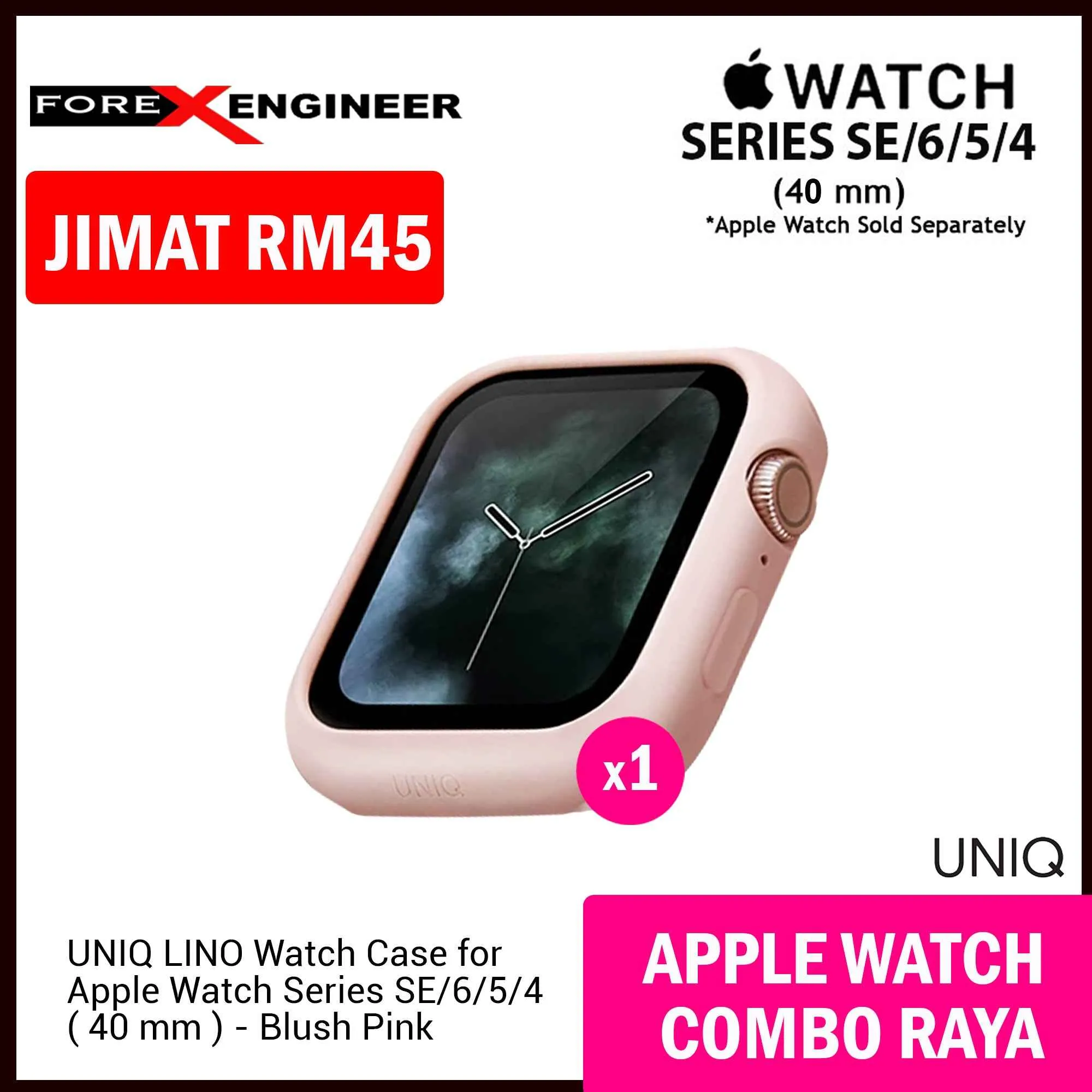 COMBO RAYA UNIQ Lino Watch Case   UNIQ Aspen Braided Strap for Apple Watch Series SE - 6 - 5 - 4 ( 40mm )