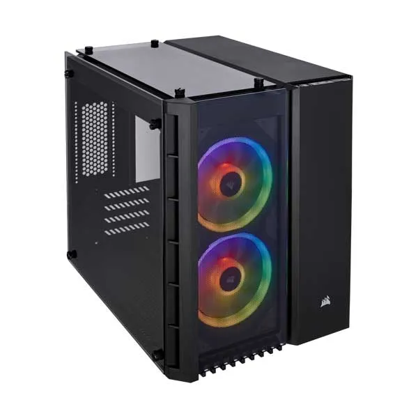 CORSAIR CC-9011135-WW Black Crystal Series 280X RGB Tempered Glass Micro ATX Case