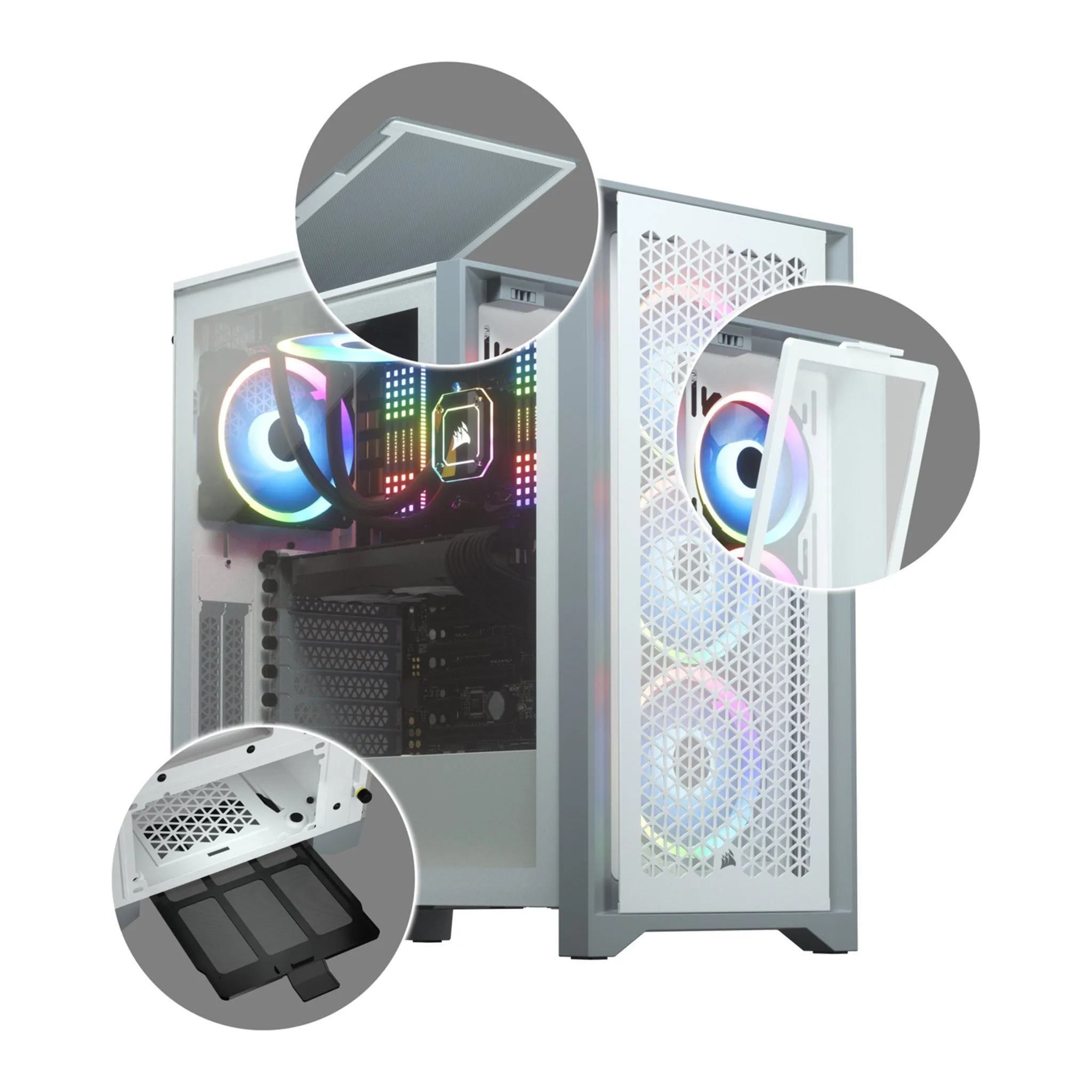 CORSAIR CC-9011201-WW 4000D AIRFLOW Tempered Glass White Mid-Tower ATX Case