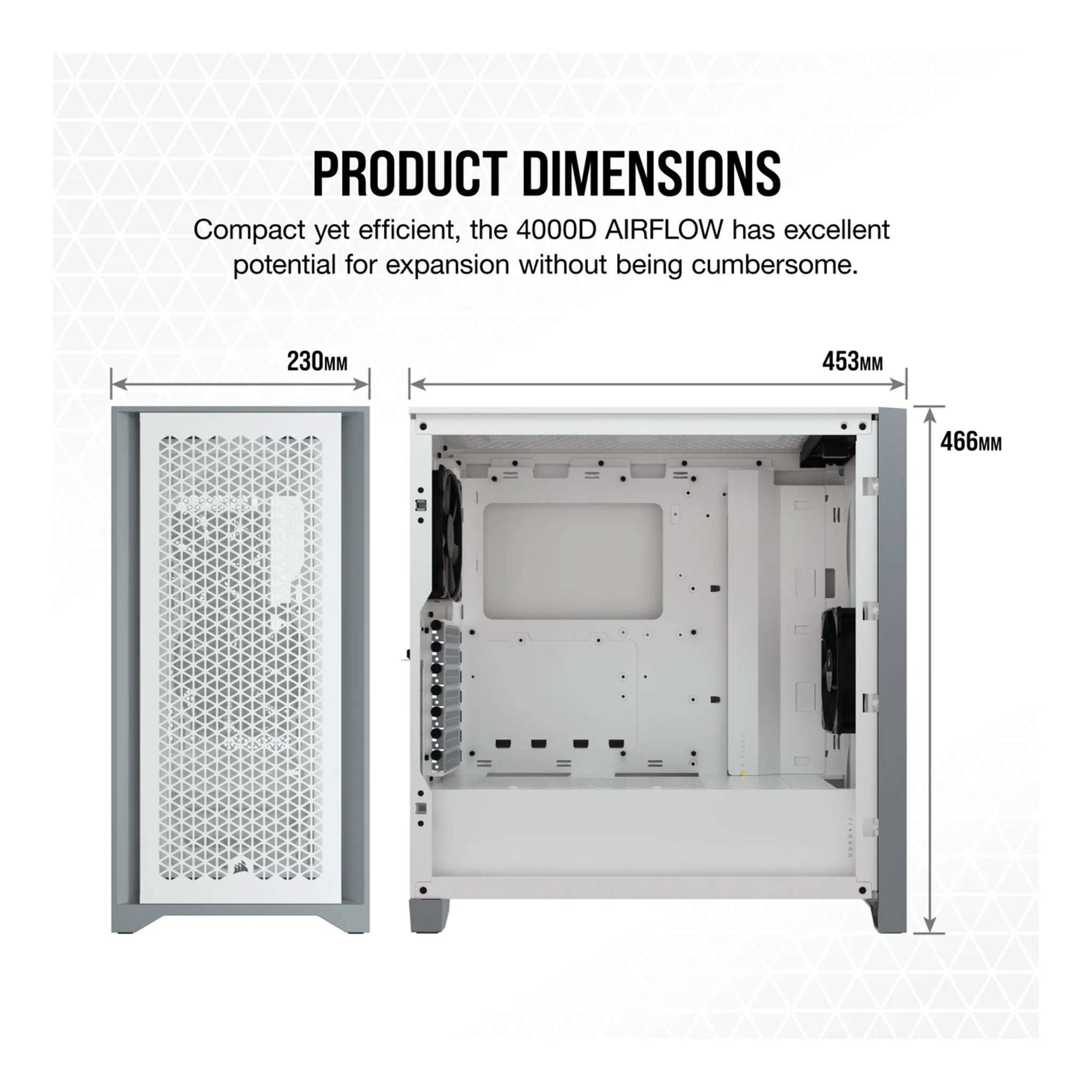 CORSAIR CC-9011201-WW 4000D AIRFLOW Tempered Glass White Mid-Tower ATX Case