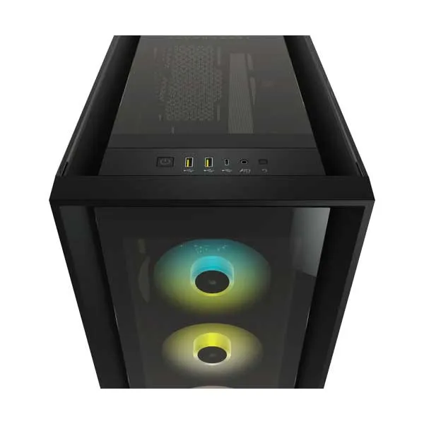 CORSAIR CC-9011212-WW iCUE 5000X RGB Black Tempered Glass Mid-Tower ATX PC Smart Case