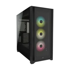 CORSAIR CC-9011212-WW iCUE 5000X RGB Black Tempered Glass Mid-Tower ATX PC Smart Case