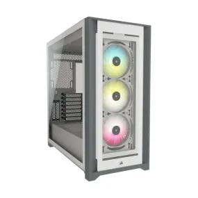 CORSAIR CC-9011213-WW iCUE 5000X RGB Tempered Glass White Mid-Tower ATX PC Smart Case