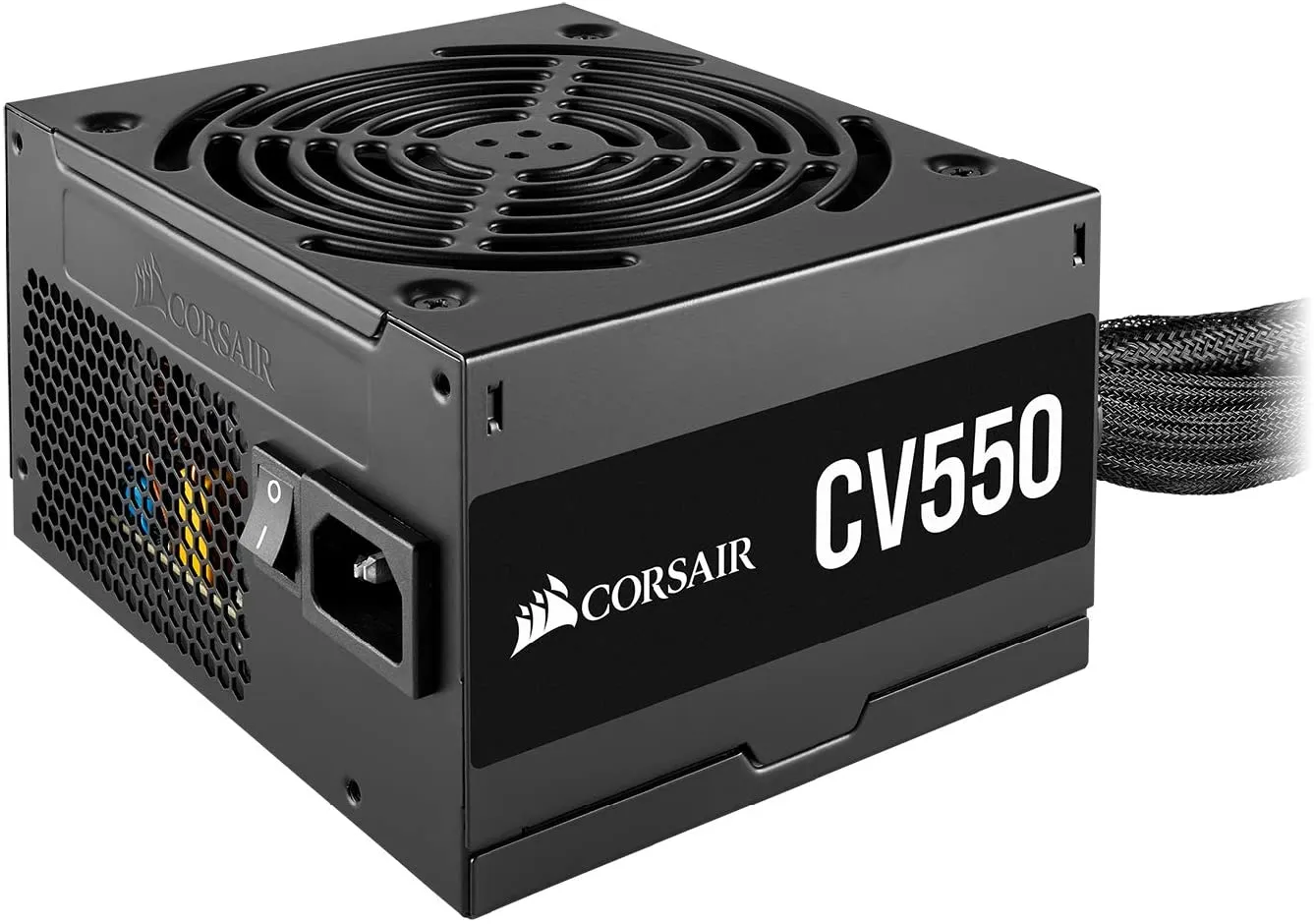 Corsair PSU CV Series, CV550, 550 Watt, 80  Bronze Certified, Fixed Cable Power Supply