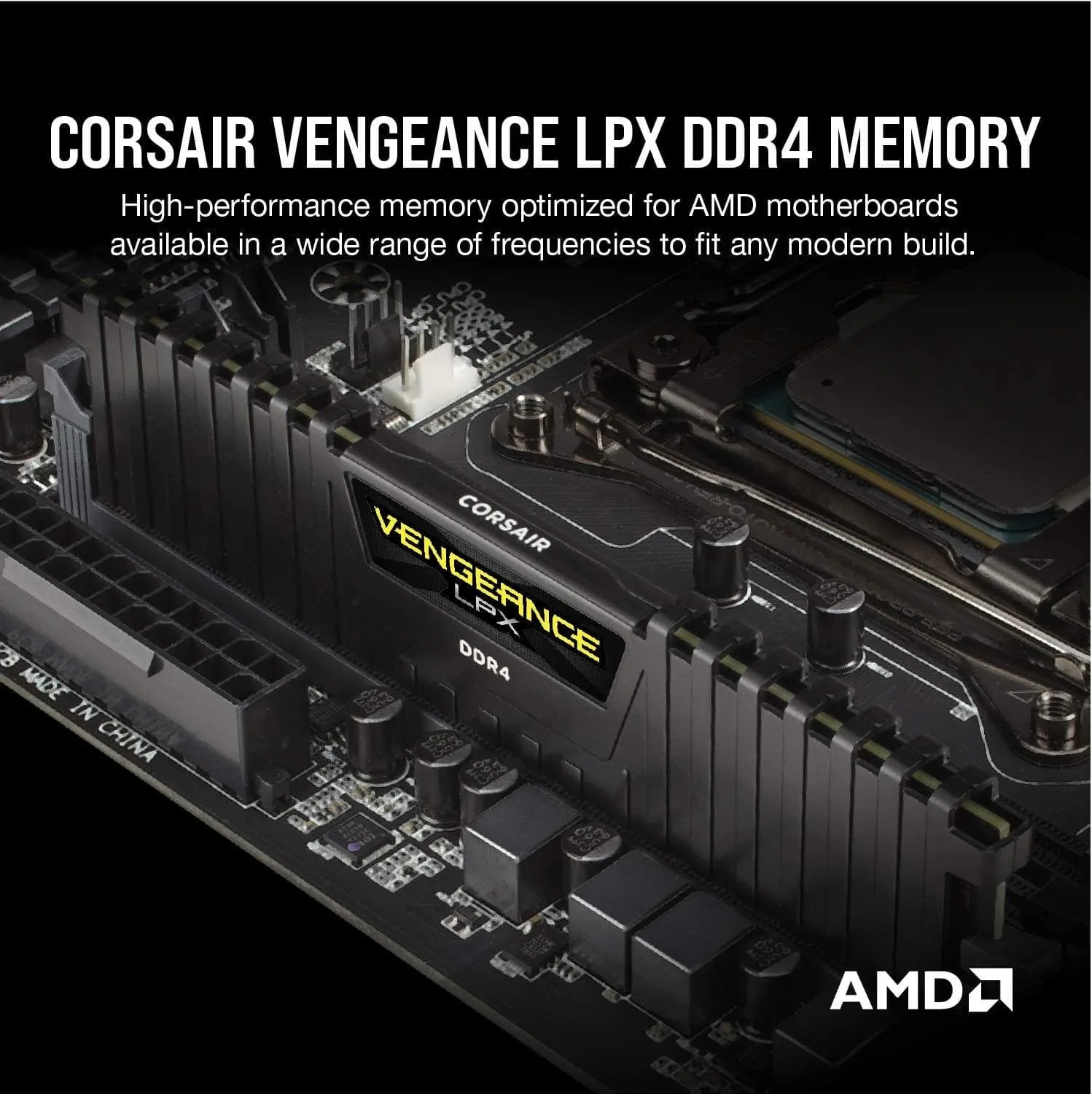 Corsair VENGEANCE LPX DDR4 16GB (2x8GB) 3200MHz CL16 RAM, Intel XMP 2.0 - Black