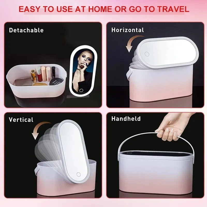Cosmetic Organizer With Led Mirror