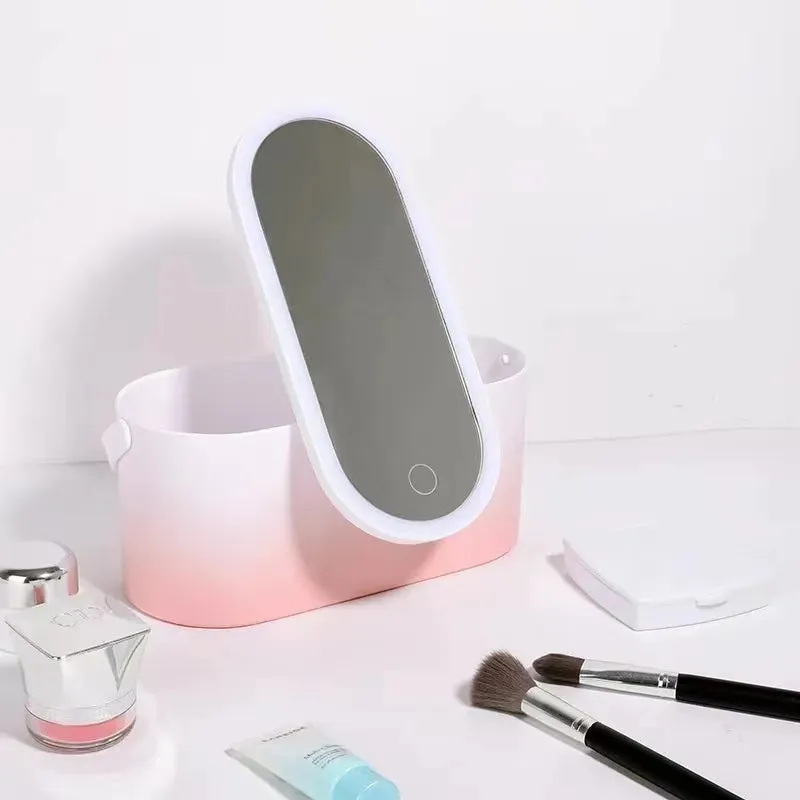 Cosmetic Organizer With Led Mirror