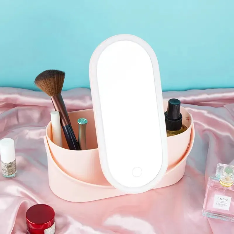 Cosmetic Organizer With Led Mirror