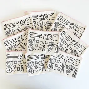 Cotton Canvas Pouch: Paper   Craft Doodles