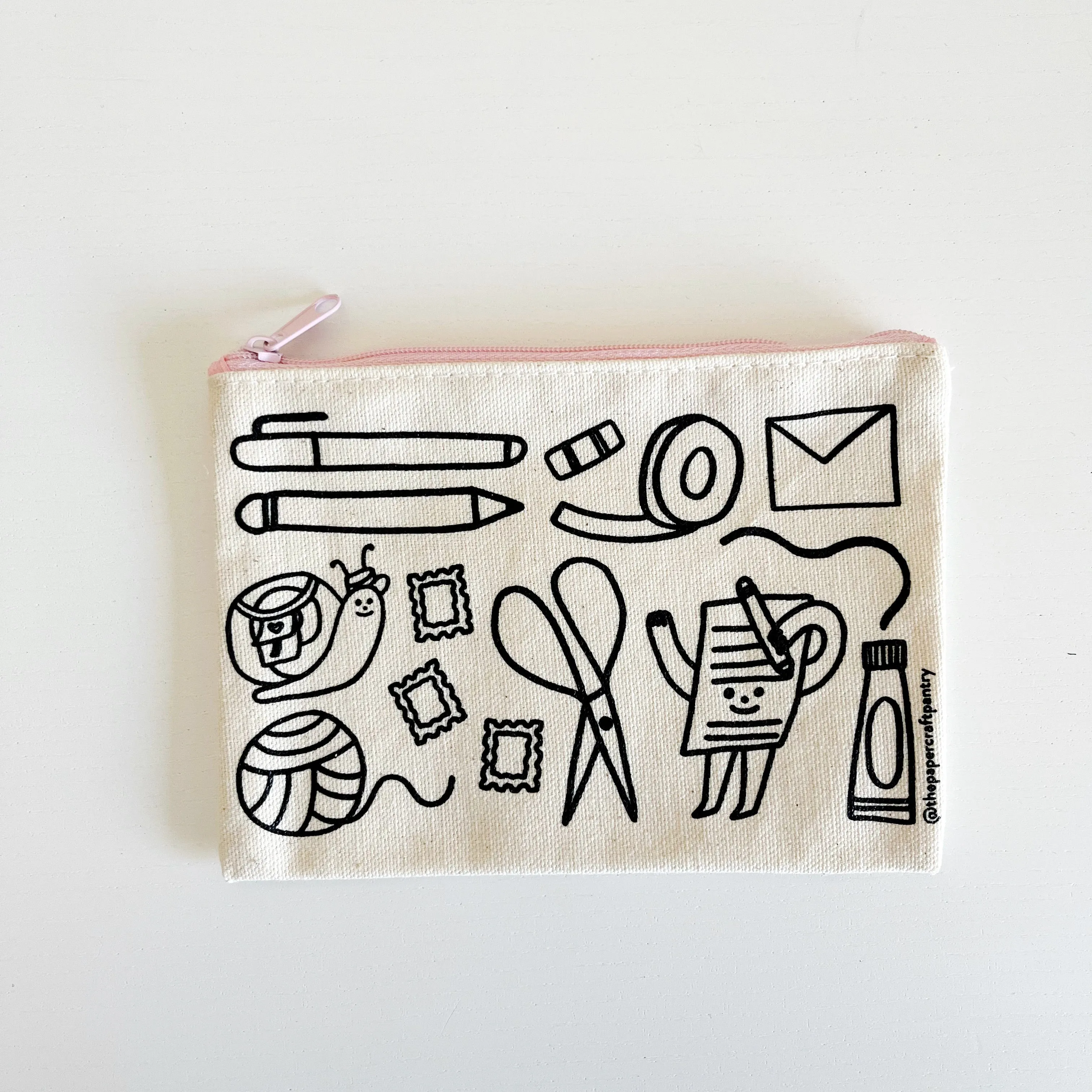 Cotton Canvas Pouch: Paper   Craft Doodles