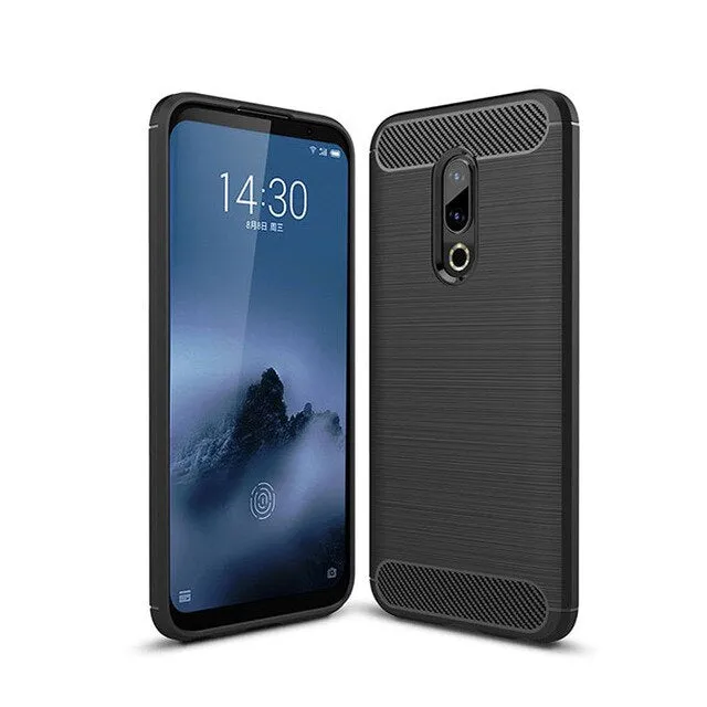 cover for meizu 16th/Meizu 16 Case Carbon Fiber PC Bumper Silicone Back Shockproof Case for Meizu 16th case cover soft case