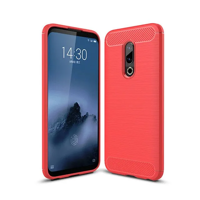 cover for meizu 16th/Meizu 16 Case Carbon Fiber PC Bumper Silicone Back Shockproof Case for Meizu 16th case cover soft case