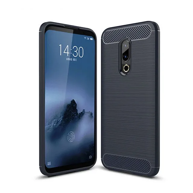 cover for meizu 16th/Meizu 16 Case Carbon Fiber PC Bumper Silicone Back Shockproof Case for Meizu 16th case cover soft case