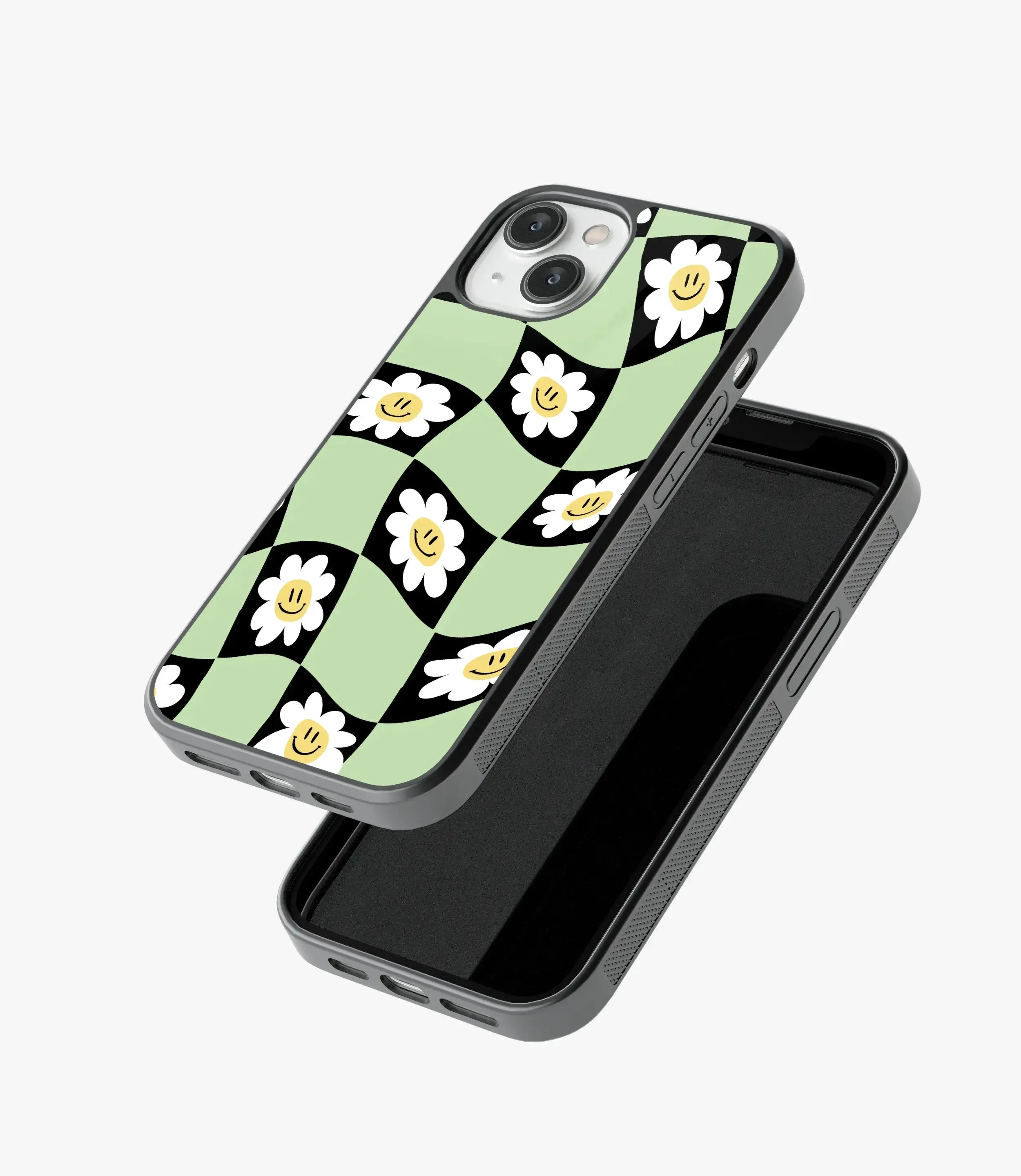 Daisy Black/Green Checkered Glass Case