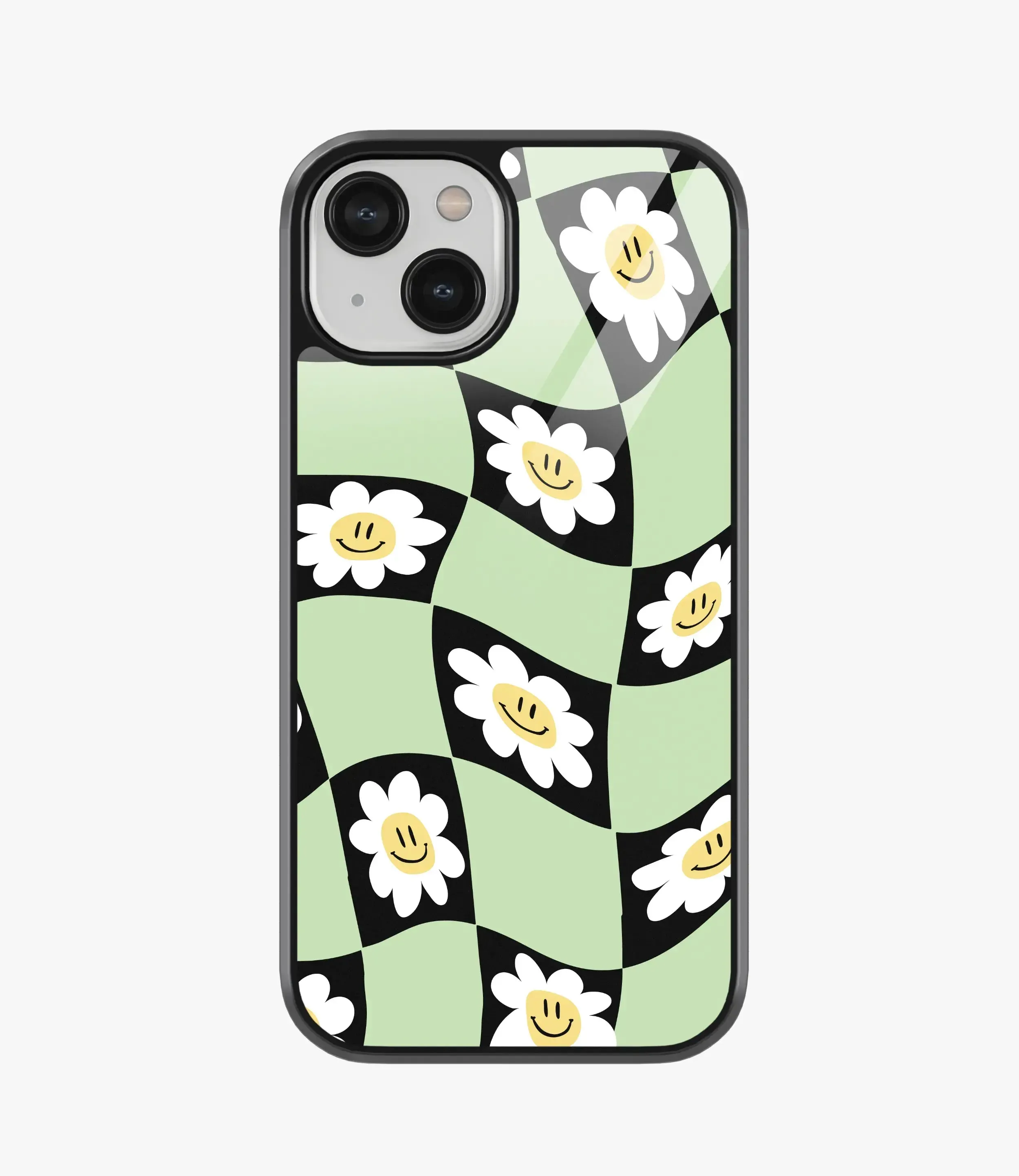 Daisy Black/Green Checkered Glass Case