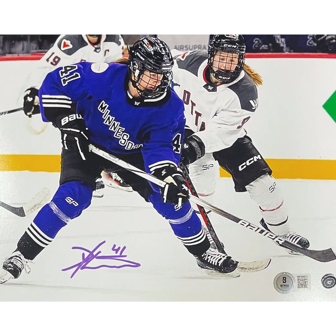 Denisa Křížová Autographed PWHL Minnesota 8x10 Photo