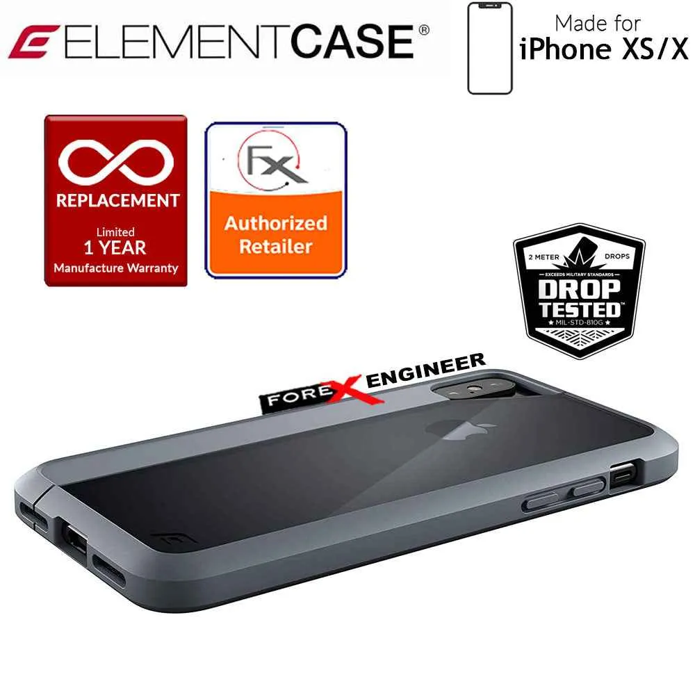 Element Case Illusion for iPhone Xs - X - Military Spec Drop Protection - Grey