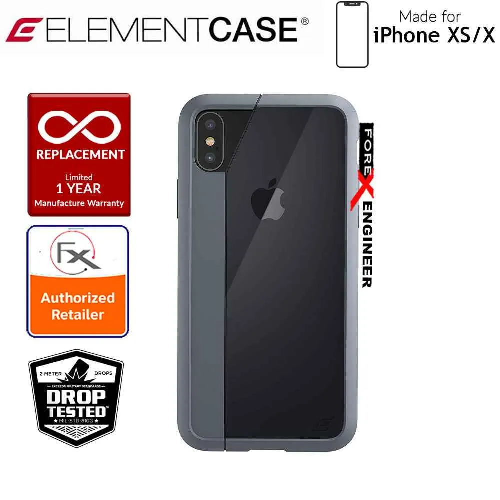 Element Case Illusion for iPhone Xs - X - Military Spec Drop Protection - Grey