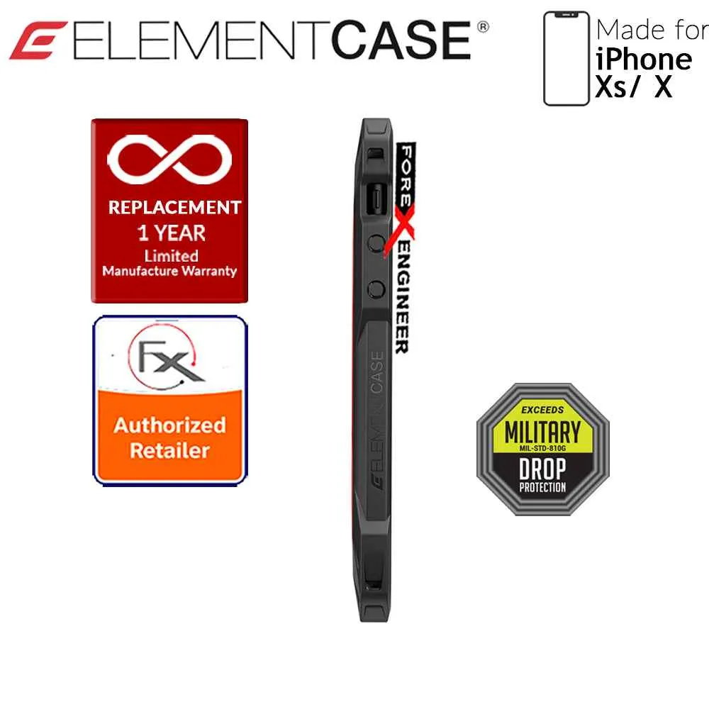 Element Case Rev for iPhone Xs - X - 3 meters Drop Proof Protection - Red
