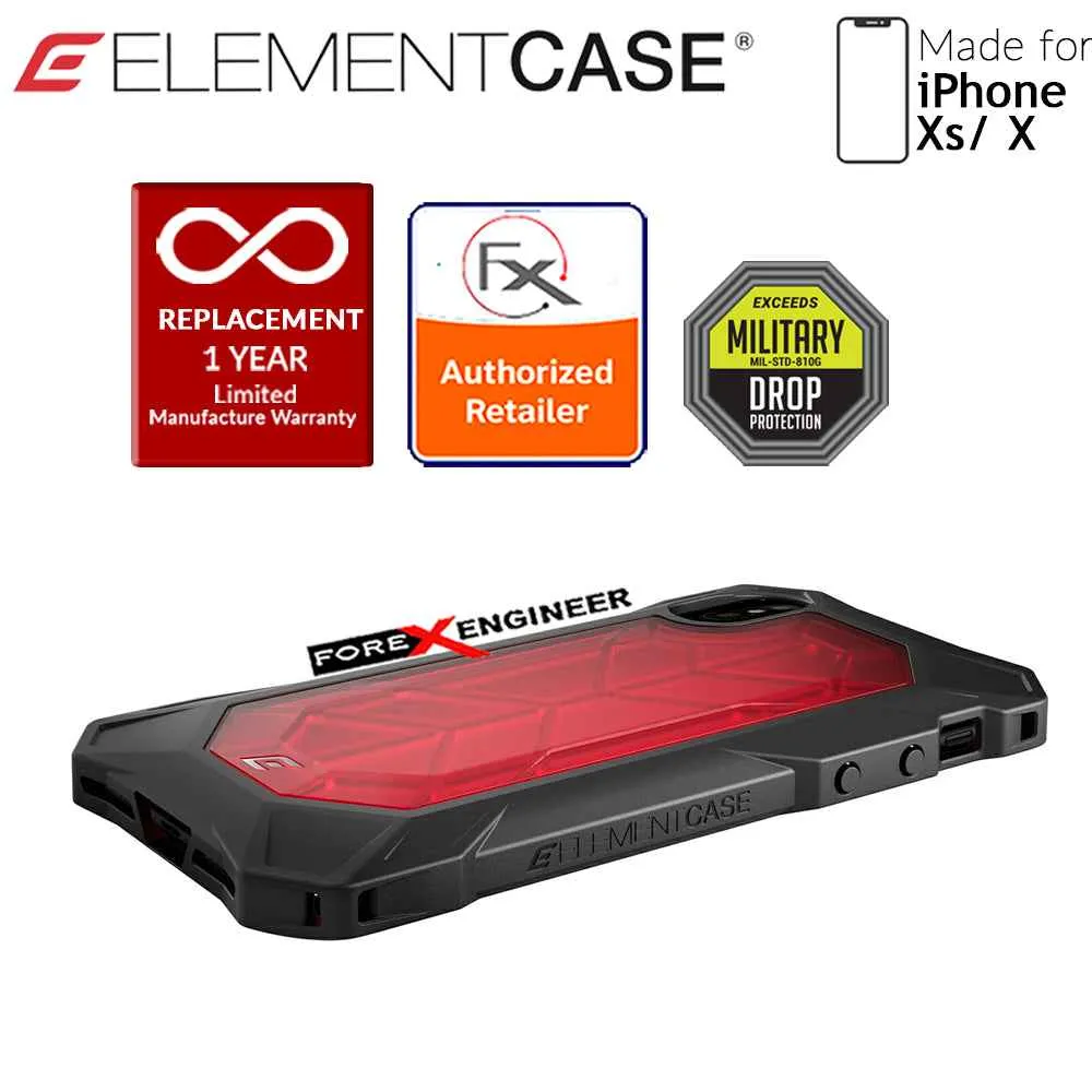 Element Case Rev for iPhone Xs - X - 3 meters Drop Proof Protection - Red