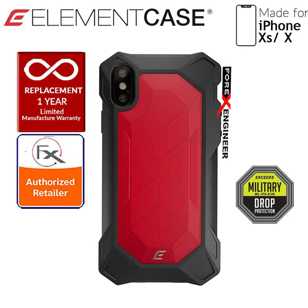 Element Case Rev for iPhone Xs - X - 3 meters Drop Proof Protection - Red