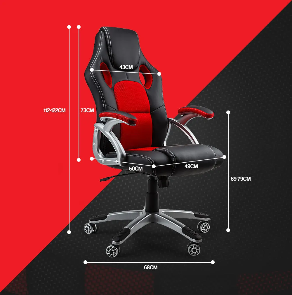 Ergonomic Racing Office Chair, GT-6 Wheels, PU Leather, OVERDRIVE