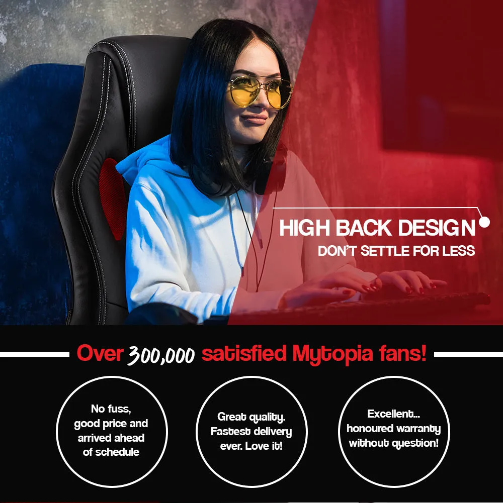 Ergonomic Racing Office Chair, GT-6 Wheels, PU Leather, OVERDRIVE