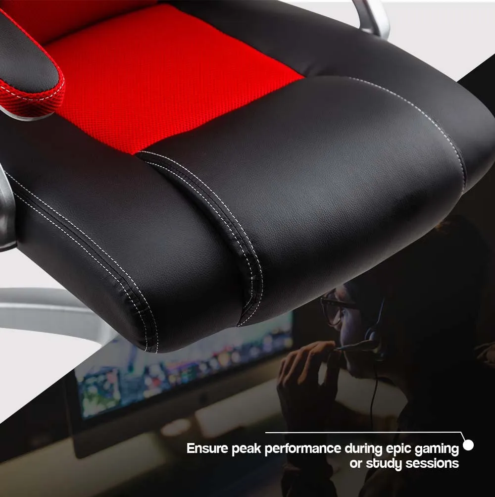 Ergonomic Racing Office Chair, GT-6 Wheels, PU Leather, OVERDRIVE