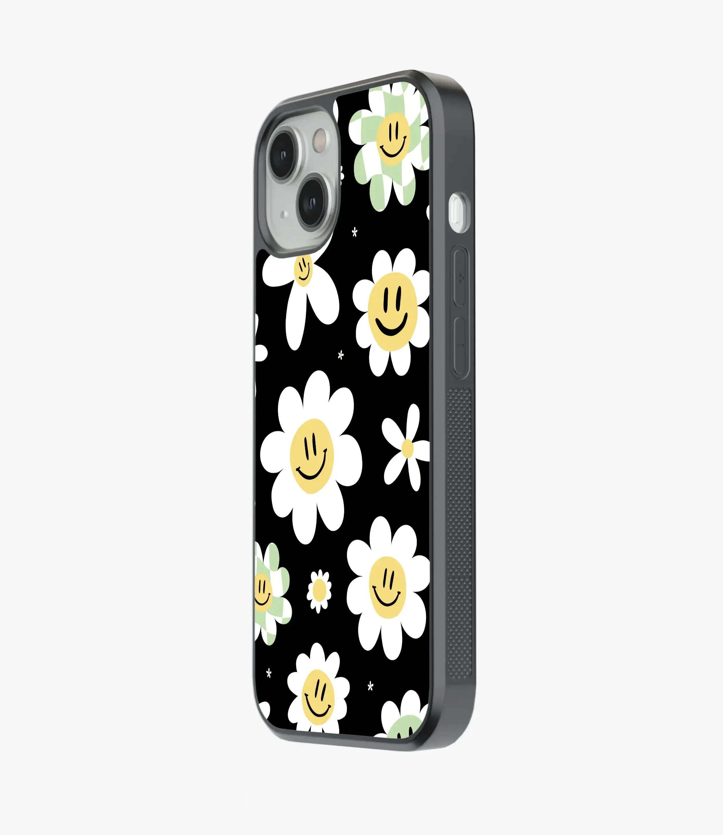 Floral Daisy White Glass Case