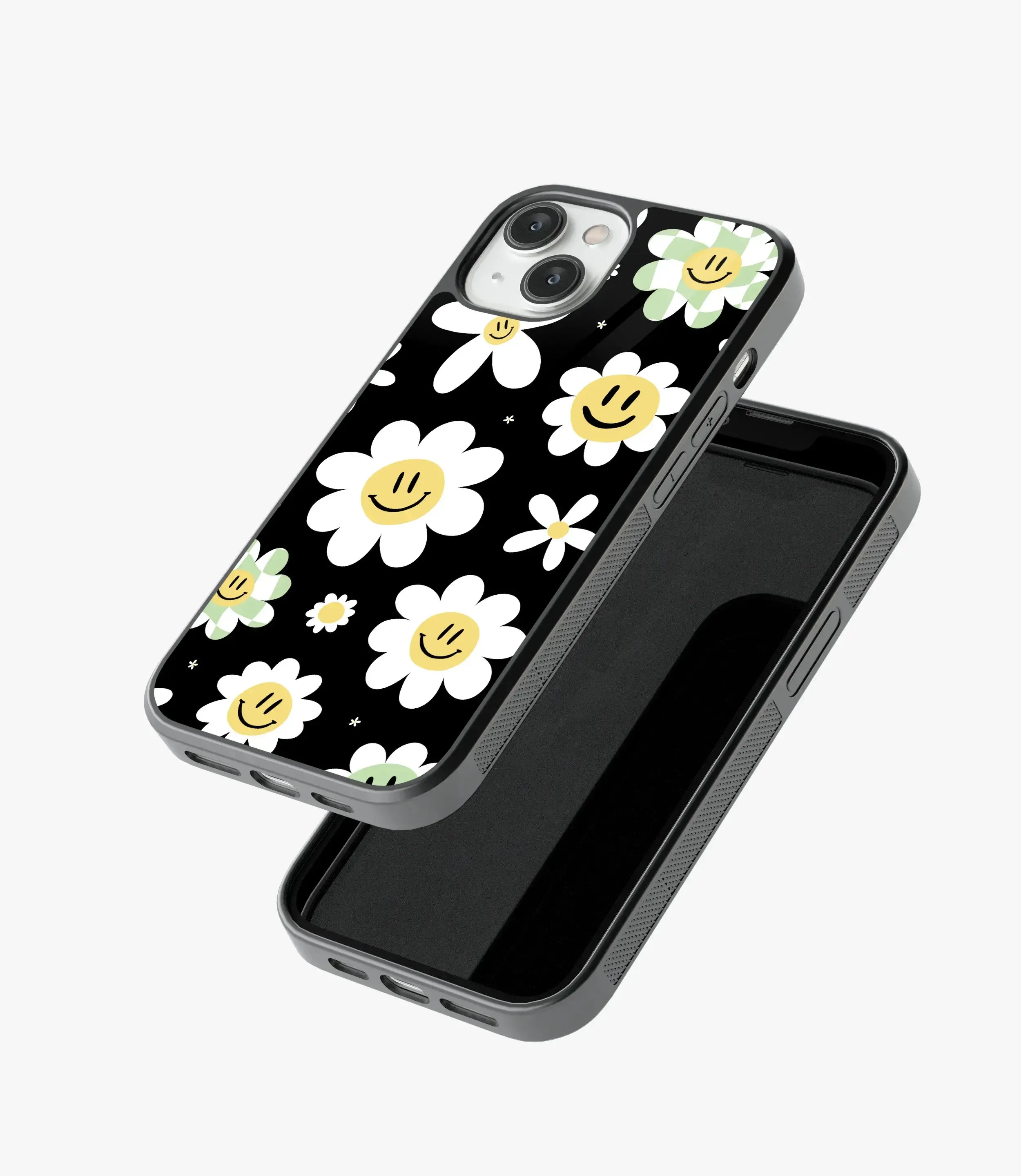 Floral Daisy White Glass Case