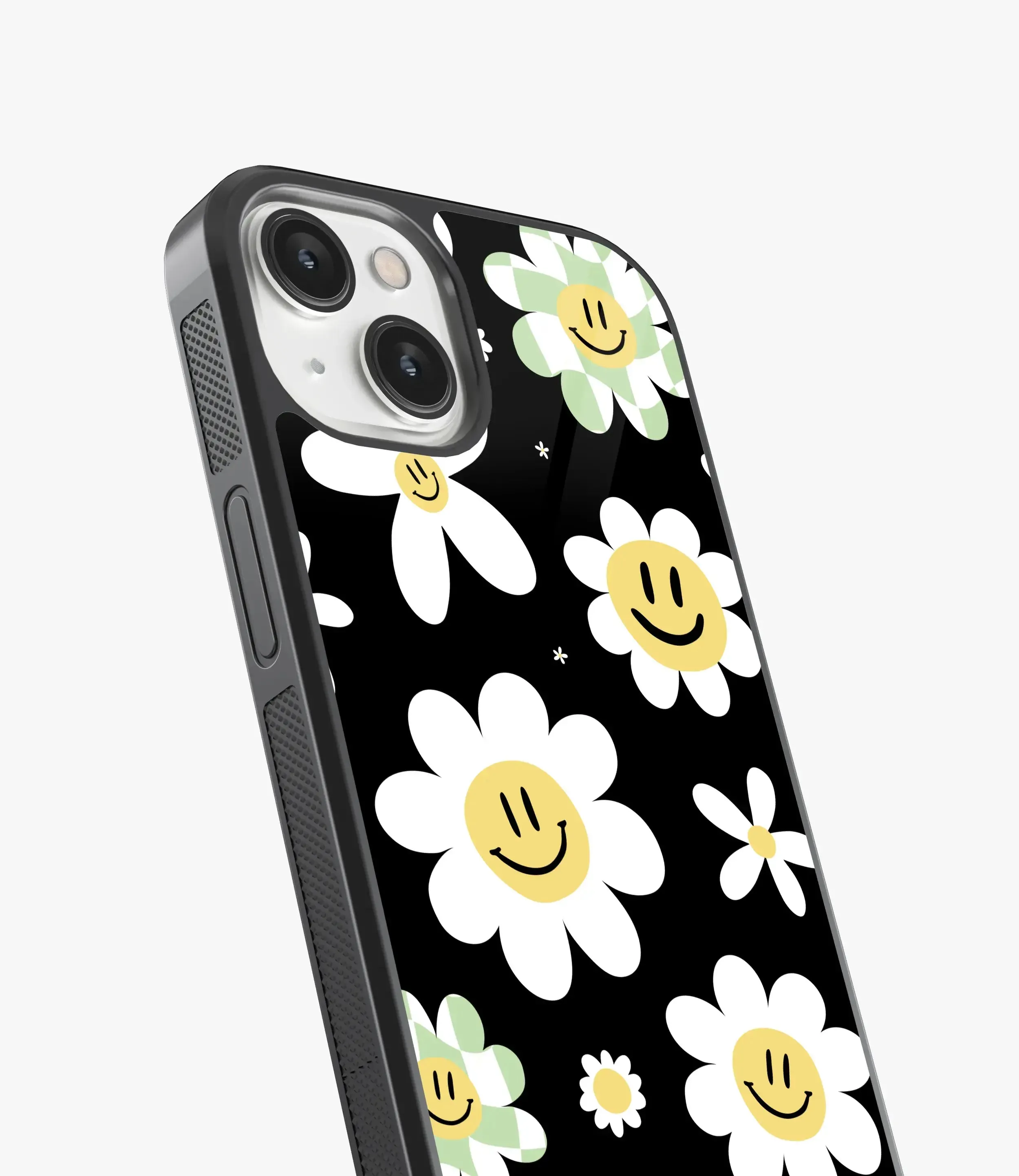 Floral Daisy White Glass Case