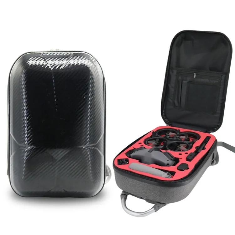For DJI Avata Carbon Fiber Backpack Shockproof And Waterproof Bag(Black and Gray)